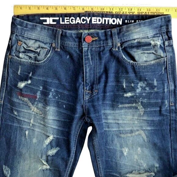 Jordan Craig Legacy Edition Jeans Mens 34x32 Artisan Series Bleached Distressed - Picture 8 of 16